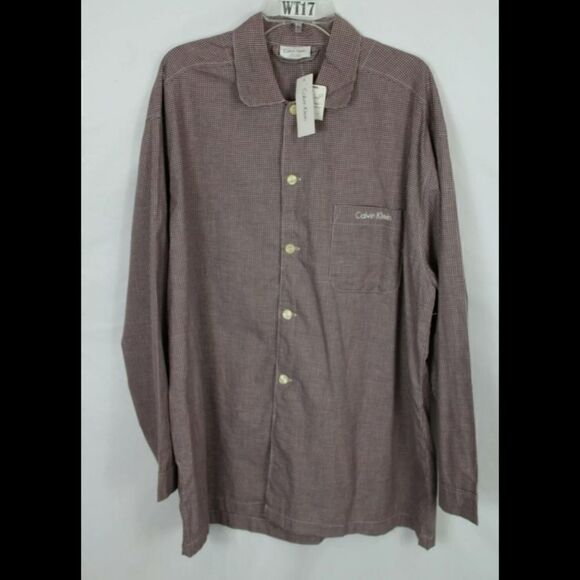 VINTAGE CALVIN KLEIN LOGO POCKET CHECK BUTTON L/S - Picture 4 of 5